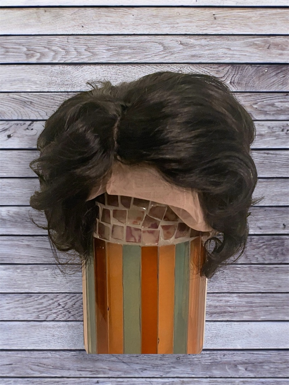 NEW Women’s black Human Hair Short Wavy Lace Front Wig